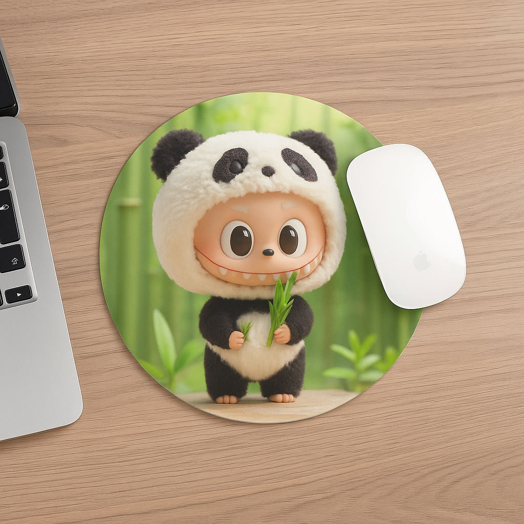"Panda Labubu" Round Mouse Pad -V&M by VM Creations