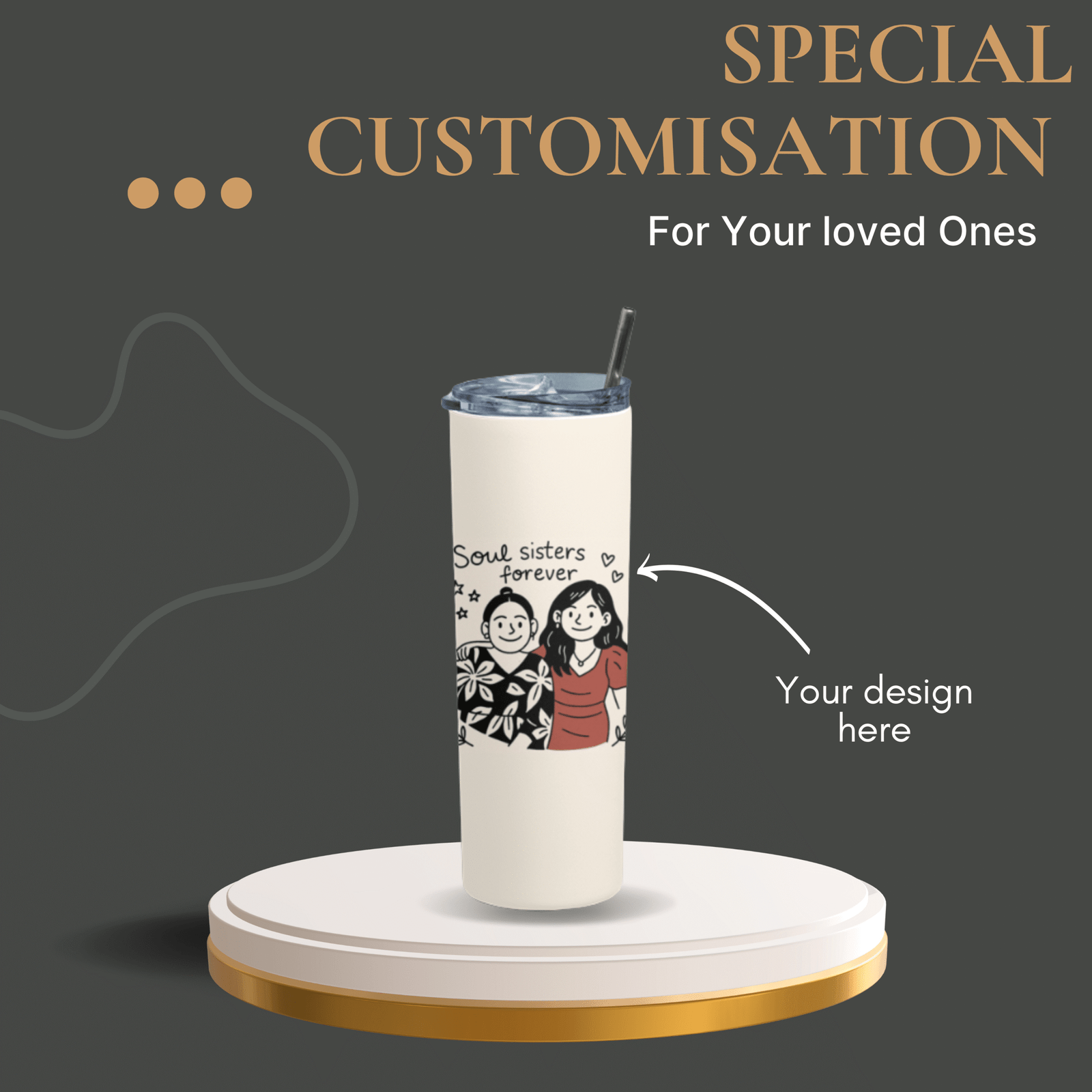 Customized Tumbler With Name & Design